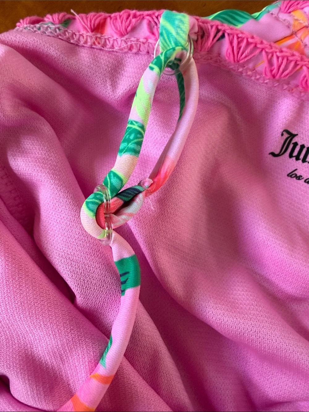 New Juicy Couture Girls Pink Tropical Floral One-Piece Swimsuit size 6